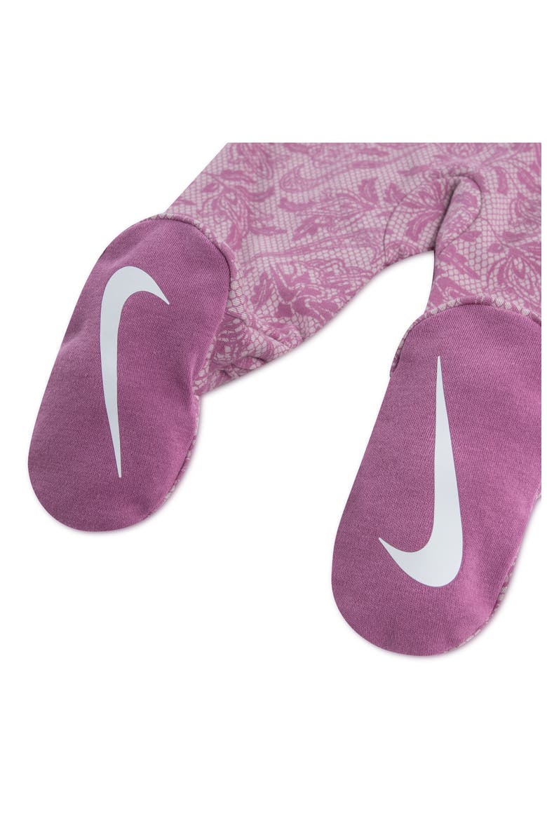 Lace It Up Footed Coverall, Alternate, color, LIGHT MAGENTA