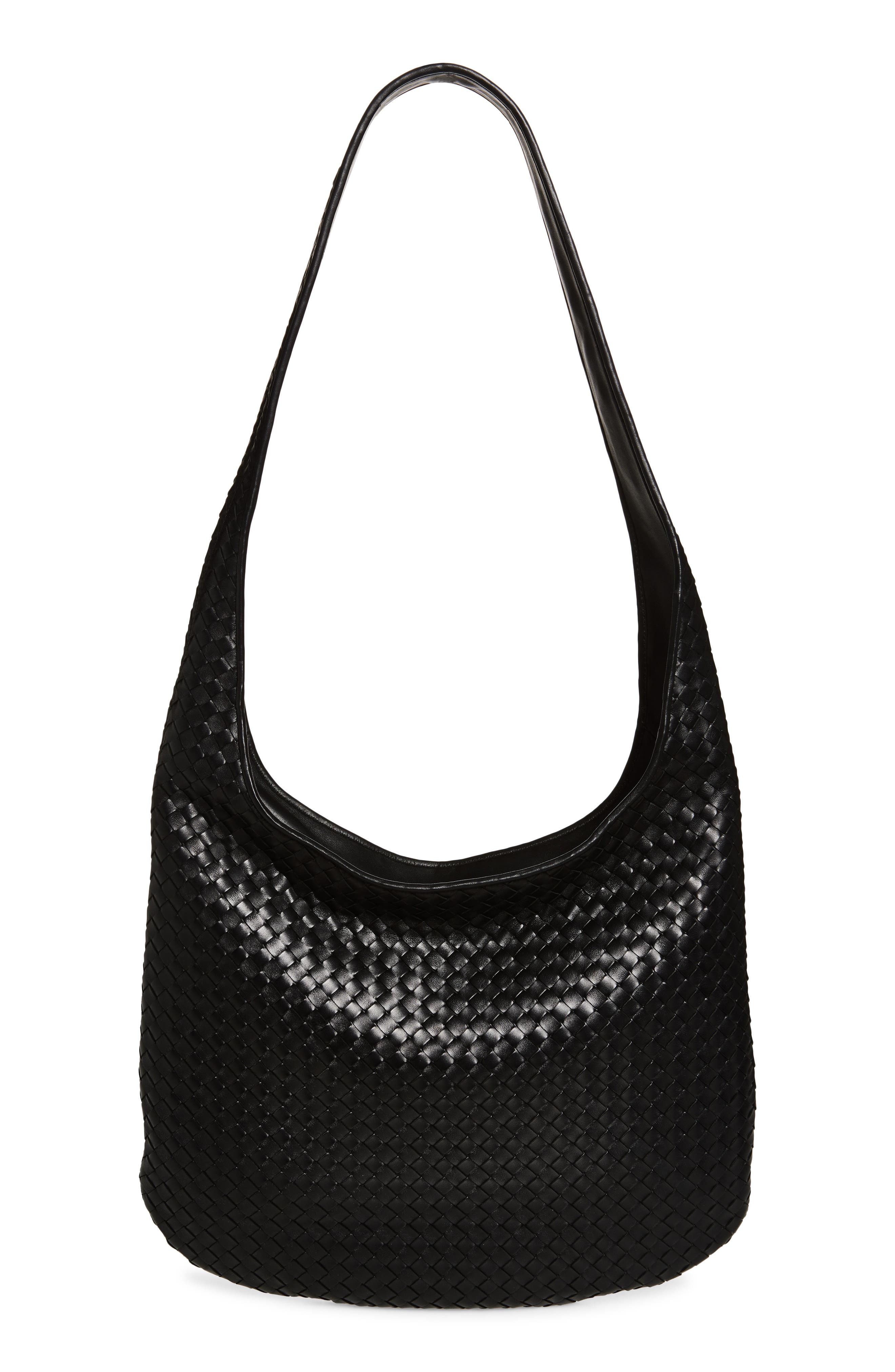 Bottega Veneta Veneto Intrecciato Leather Tote Bag, Alternate, color, 8803 Black/ Silver