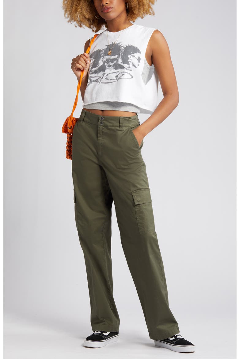 Mid Rise Cargo Chinos, Main, color, OLIVE SARMA