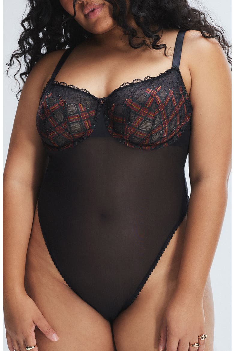 Sparkle Prep Underwire Teddy, Main, color, BLACK CAVIAR SPARKLE PREP LACE