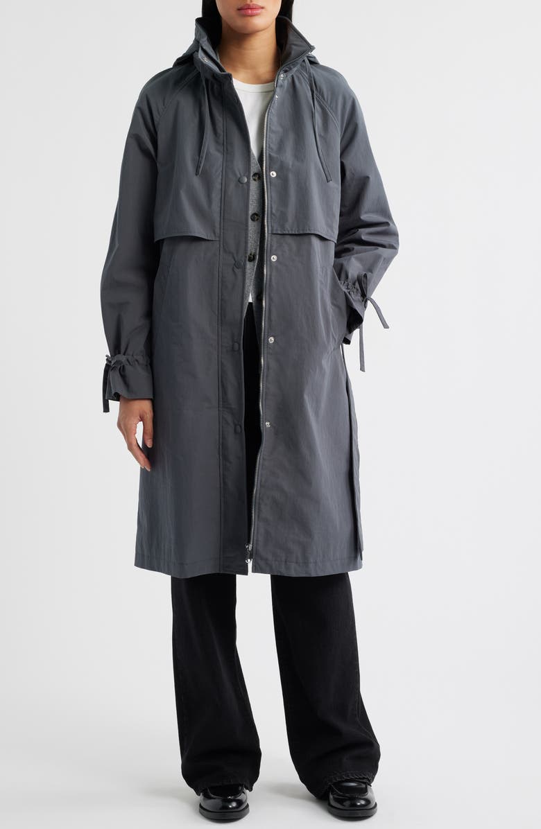 Bernardo Cotton Blend Trench Coat, Alternate, color, Slate
