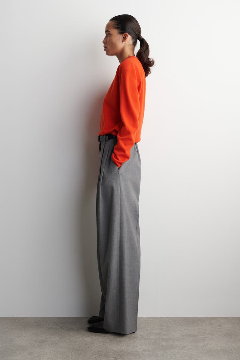Merino Wool Crew-neck Jumper, Alternate, color, ORANGE