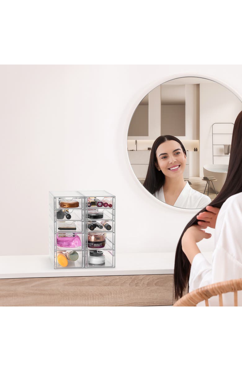 SORBUS Set of 2 Clear Acrylic Organizers, Alternate, color, Clear