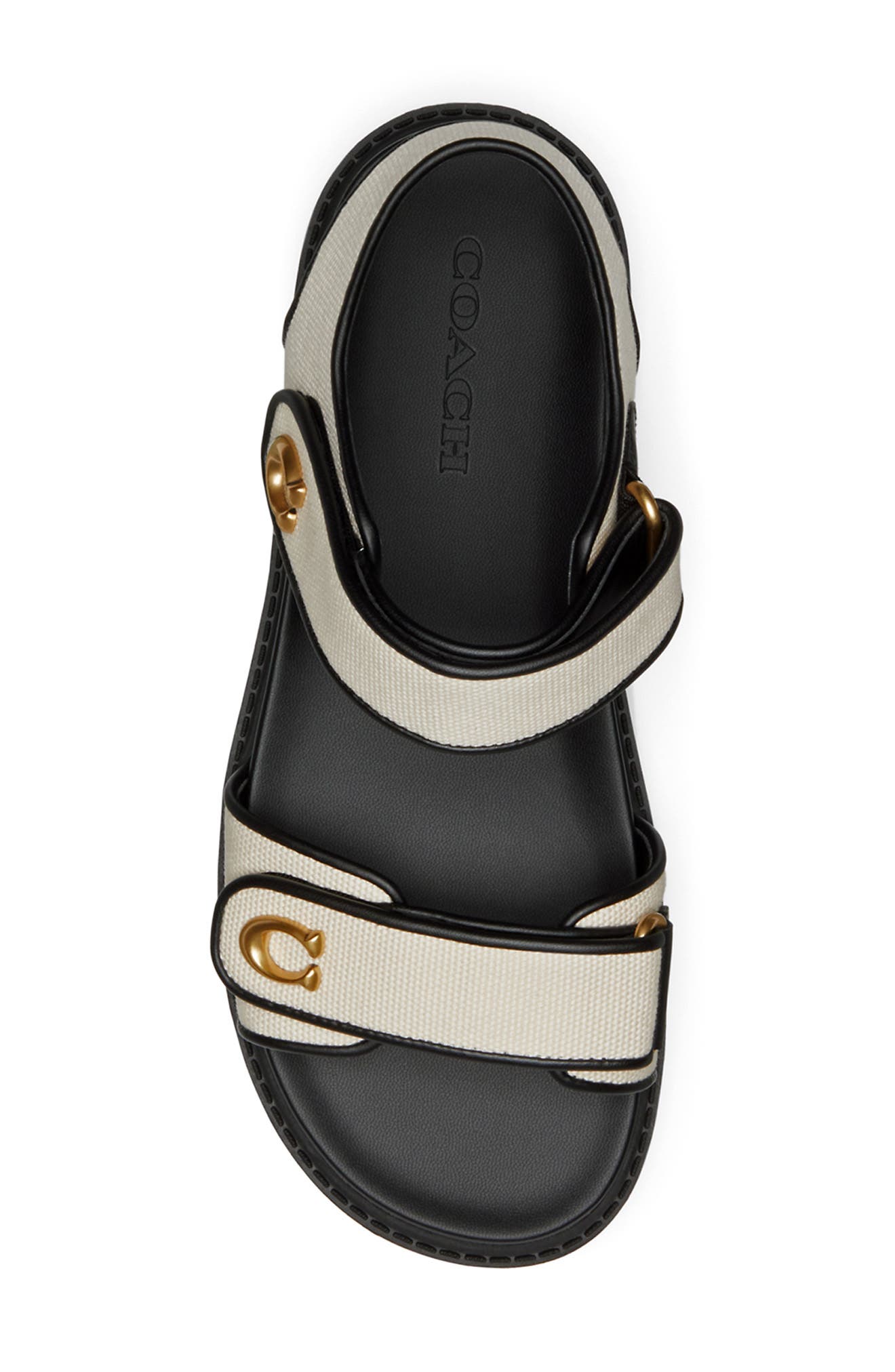 COACH Brynn Canvas Sandal, Alternate, color, Chalk/Black