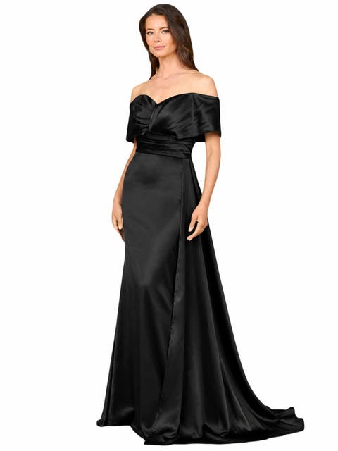 Off Shoulder Satin Dress