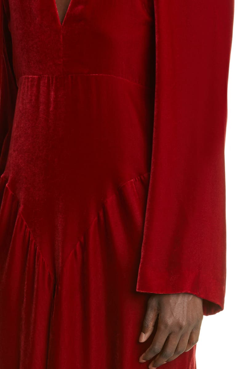 Stella McCartney Long Sleeve Velvet Dress, Alternate, color, 