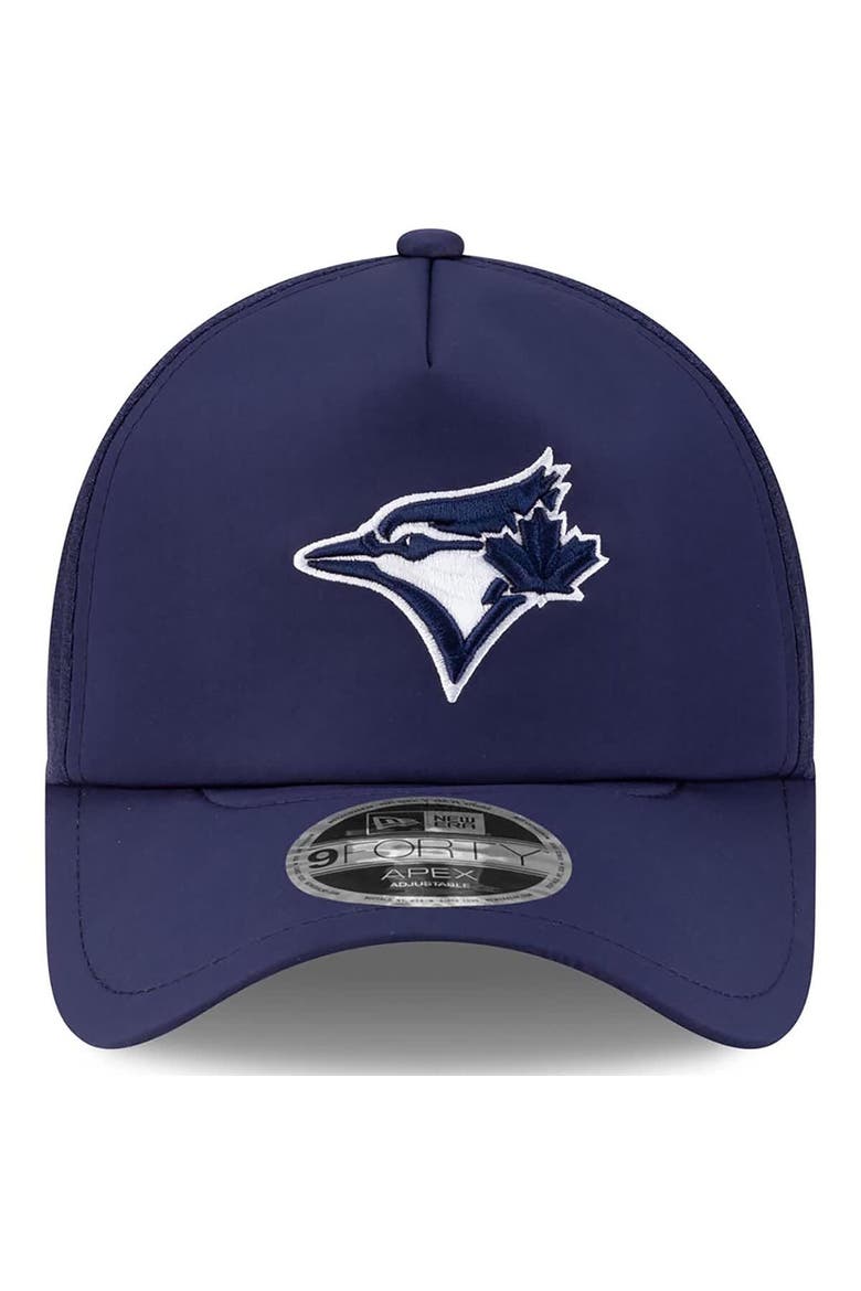 Men's New Era Navy Toronto Blue Jays 2026 Batting Practice Apex 9FORTY Adjustable Trucker Hat, Alternate, color, Navy