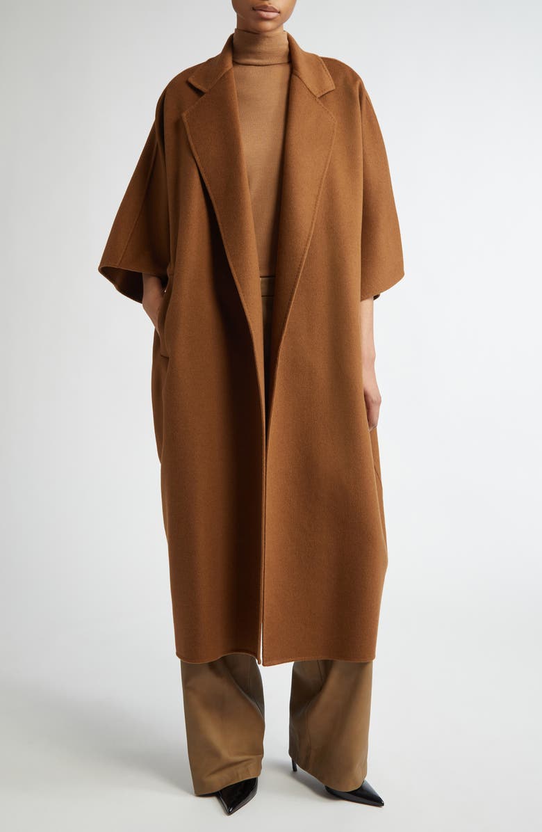 Max Mara Gitano Camel Hair Cape Coat, Main, color, Tobacco