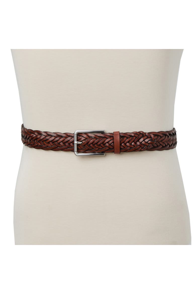 Rocco Men's Woven Belt, Main, color, DARK BROWN