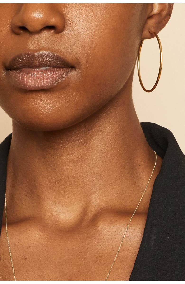 Oradina 14K White Gold Everything Large Hoop Earrings, Alternate, color, White Gold