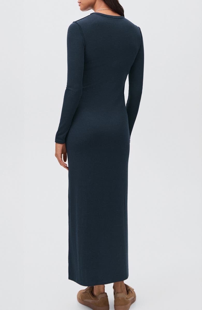 MANGO TEEN Plain Long Sleeve Maxi Dress, Alternate, color, Navy