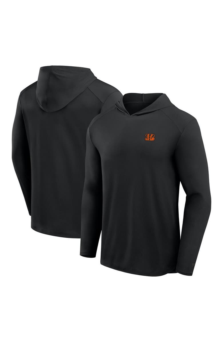 FANATICS Men's Fanatics Gray Cincinnati Bengals Front Office Power Mono Long Sleeve Hoodie T-Shirt, Alternate, color, Black