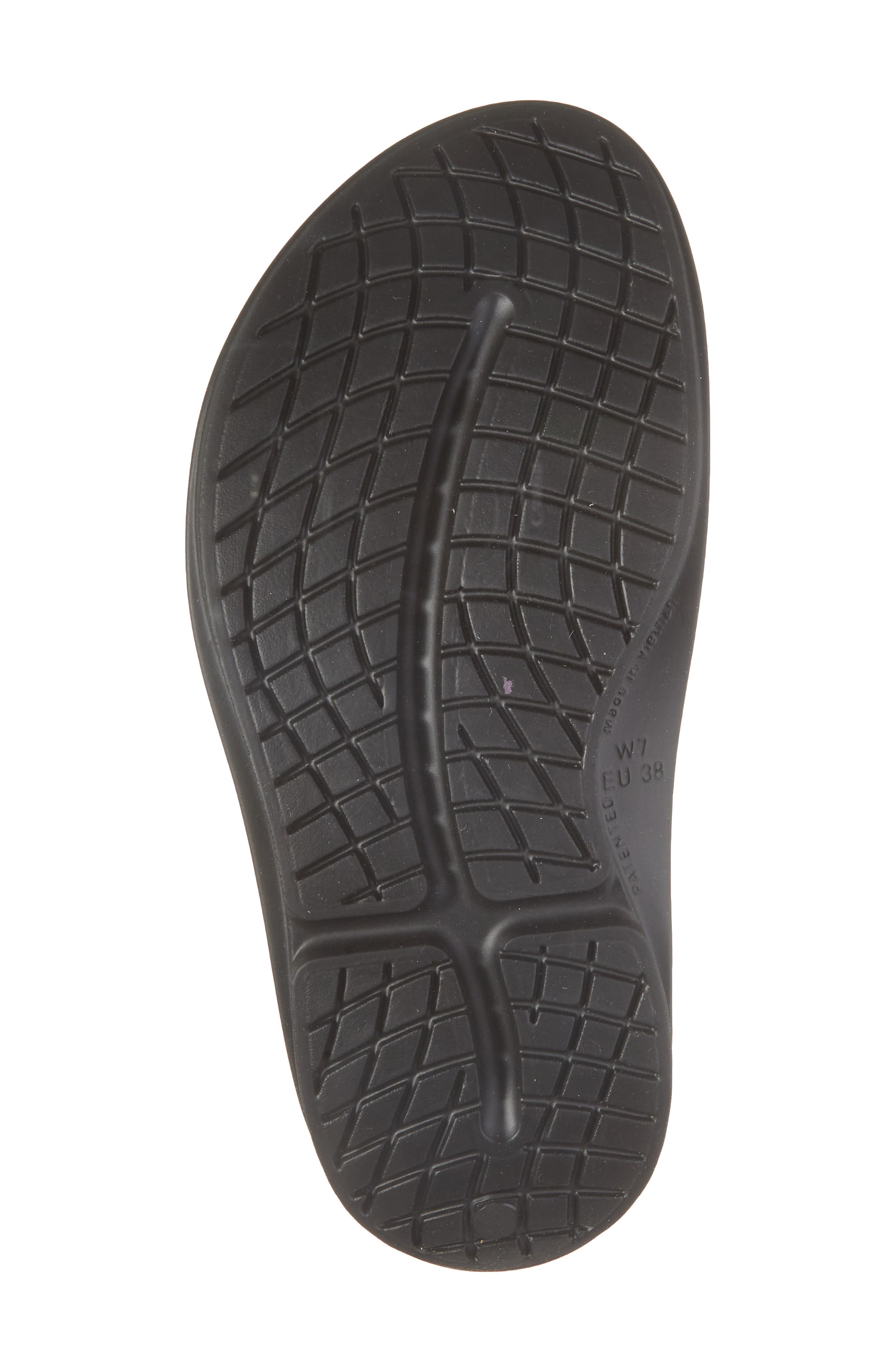 Oofos OOmega OOahh Slide Sandal, Alternate, color, Black/ Amethyst Sparkle