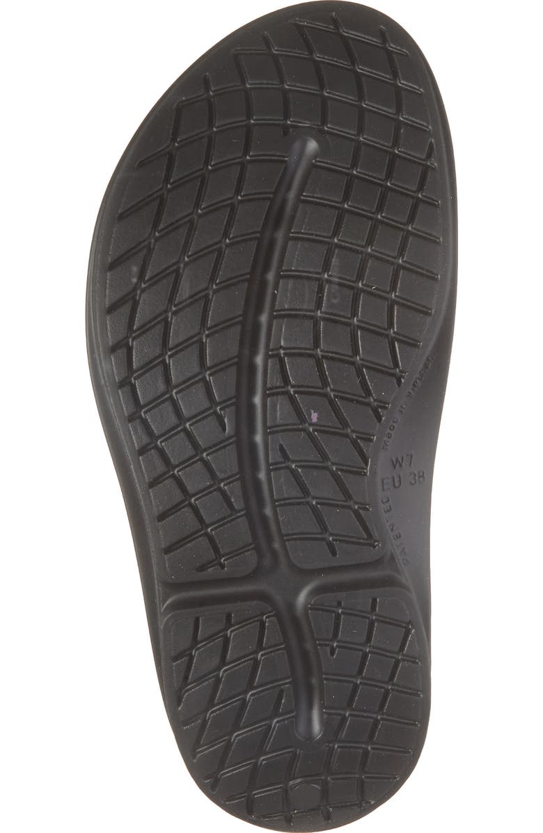 Oofos OOmega OOahh Slide Sandal, Alternate, color, Black/ Amethyst Sparkle