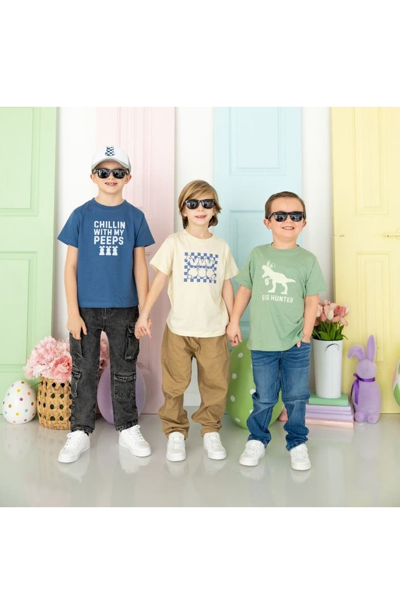 Sweet Wink Chillin With My Peeps Easter Short Sleeve T-Shirt, Alternate, color, Indigo