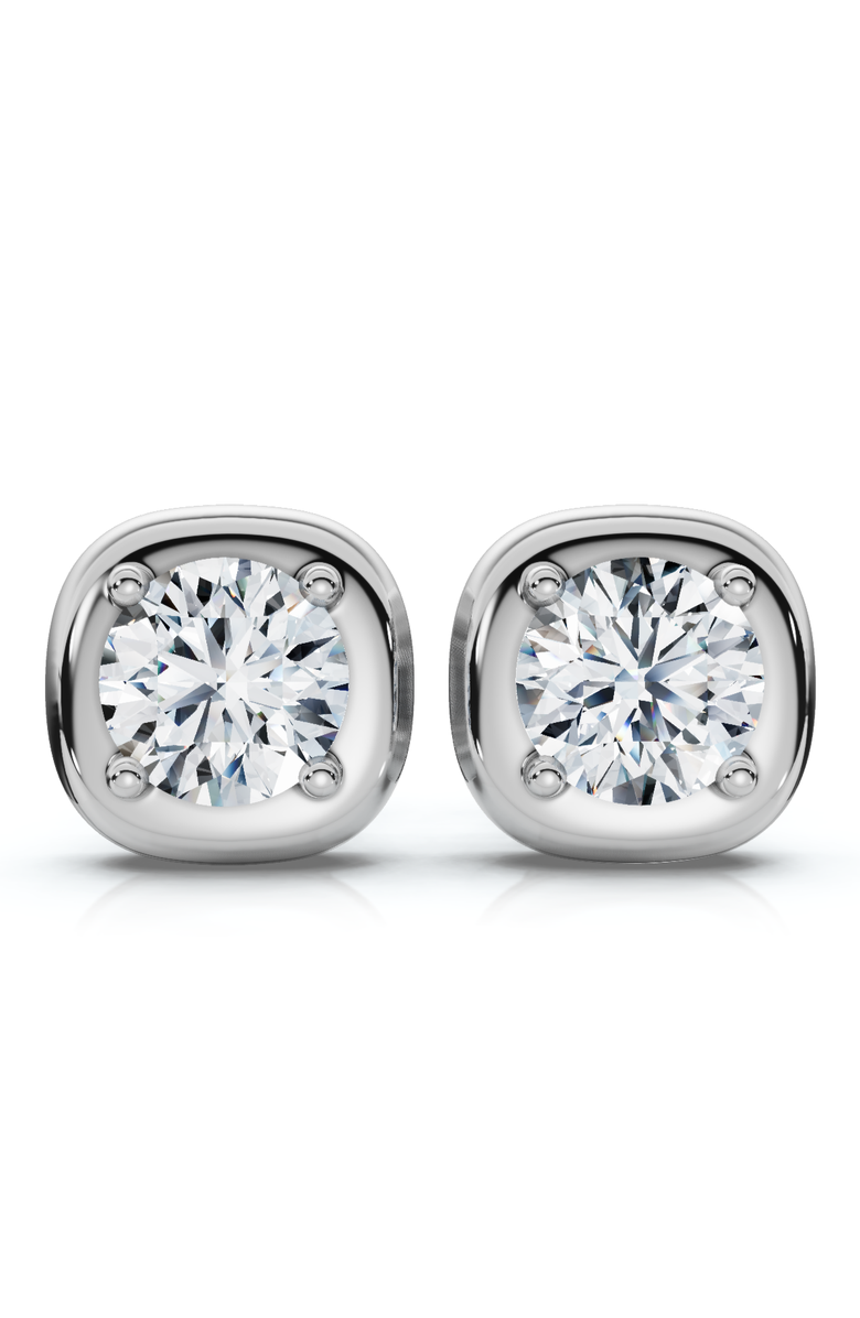 Bliss Diamond 3Ct Cori Diamond Cushion Button Studs 14k Gold Earrings Lab Grown FG/VS, Main, color, 14K White Gold