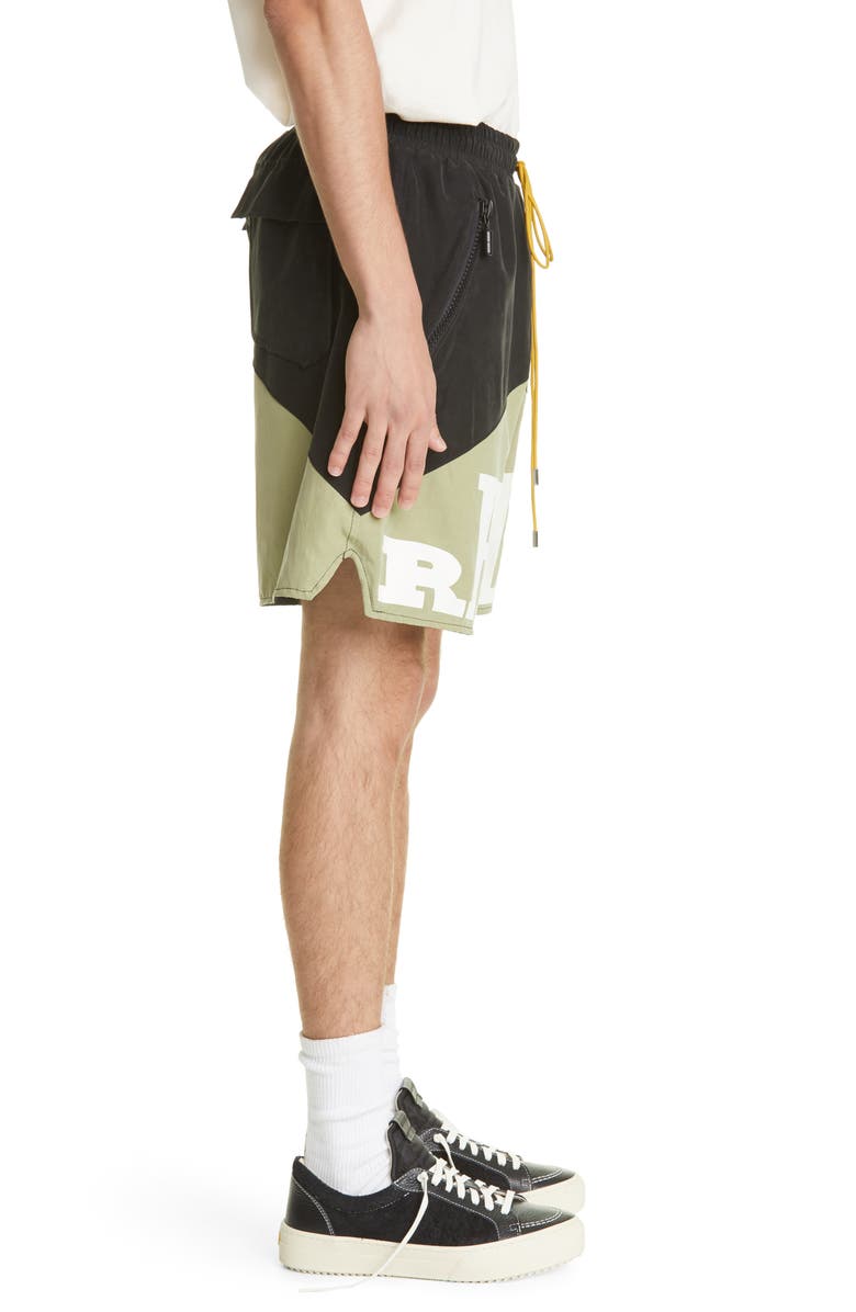 Rhude Logo Colorblock Yachting Shorts, Alternate, color,
