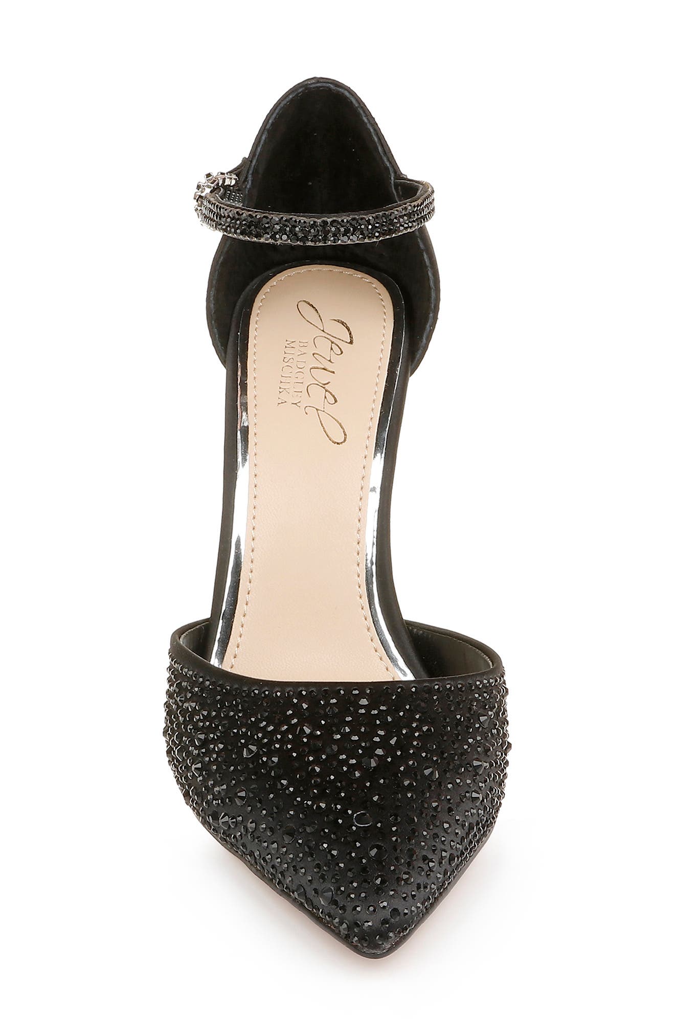 Jailene Ankle Strap Pump, Alternate, color, BLACK SATIN