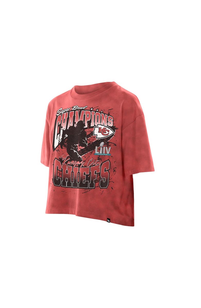 New Era Women's New Era Red Kansas City Chiefs Cropped Boxy Sport Classics Mineral Wash T-Shirt, Alternate, color, Red