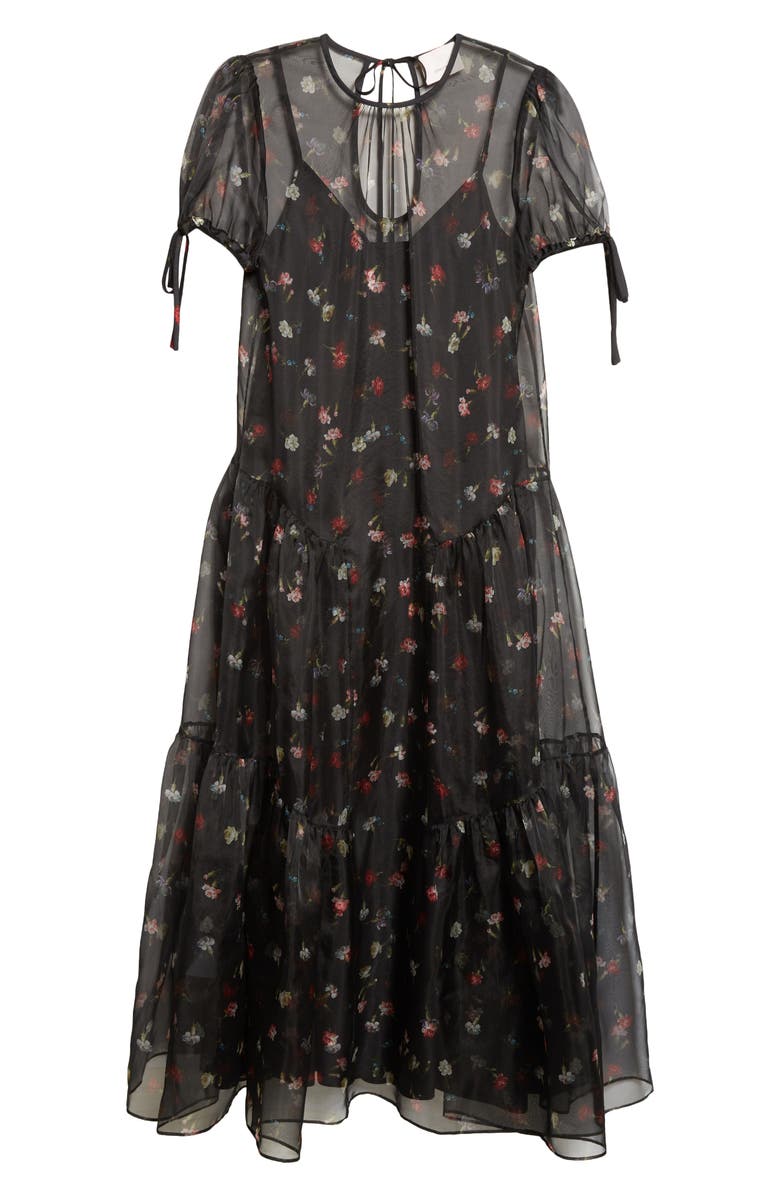 Cinq à Sept Kaida Tumbling Carnation Dress, Alternate, color, Black Multi