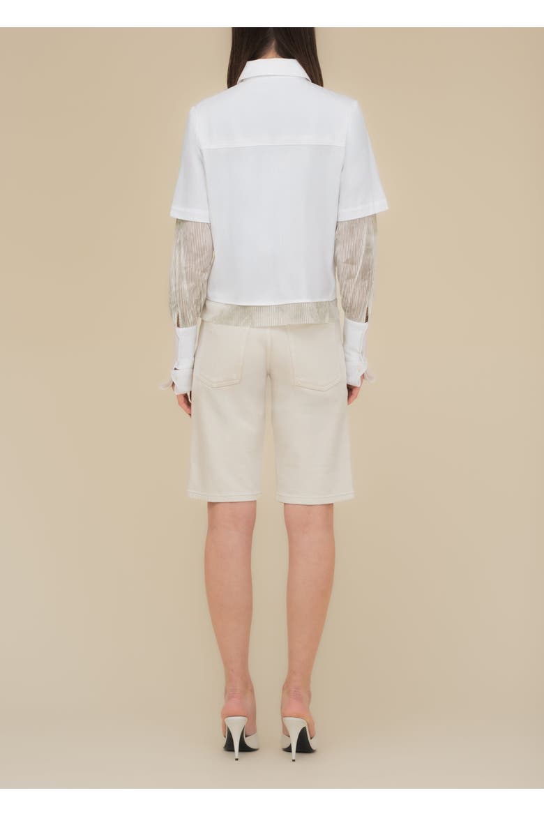 Aradia Collared Cotton Poplin Shirt, Alternate, color, White