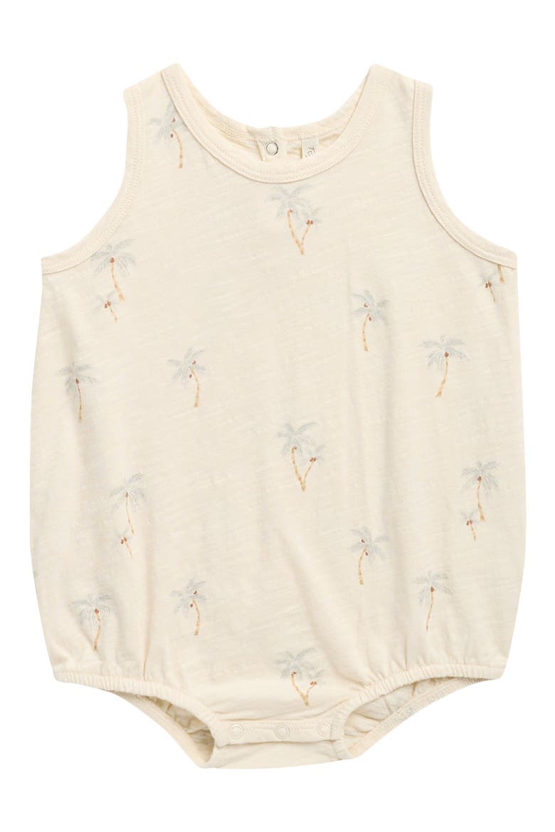 Palm Print Cotton Bodysuit, Main, color, NATURAL