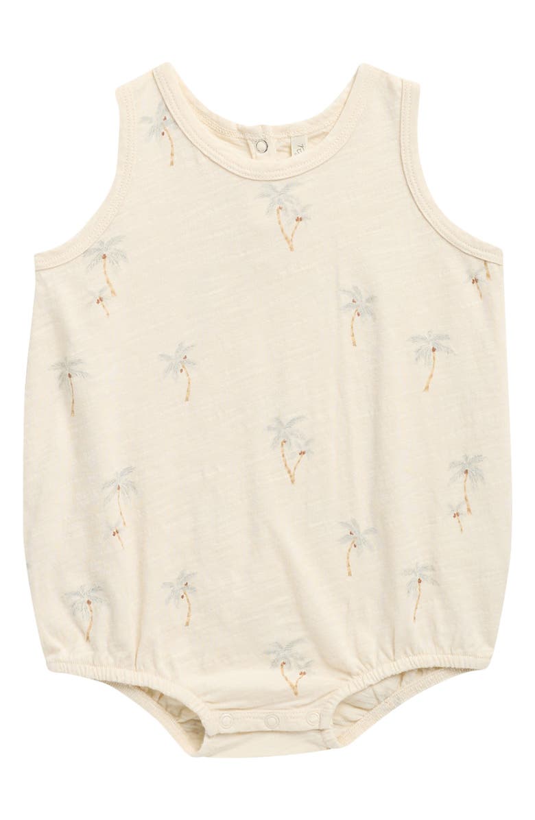 Rylee + Cru Palm Print Cotton Bodysuit, Main, color, Natural