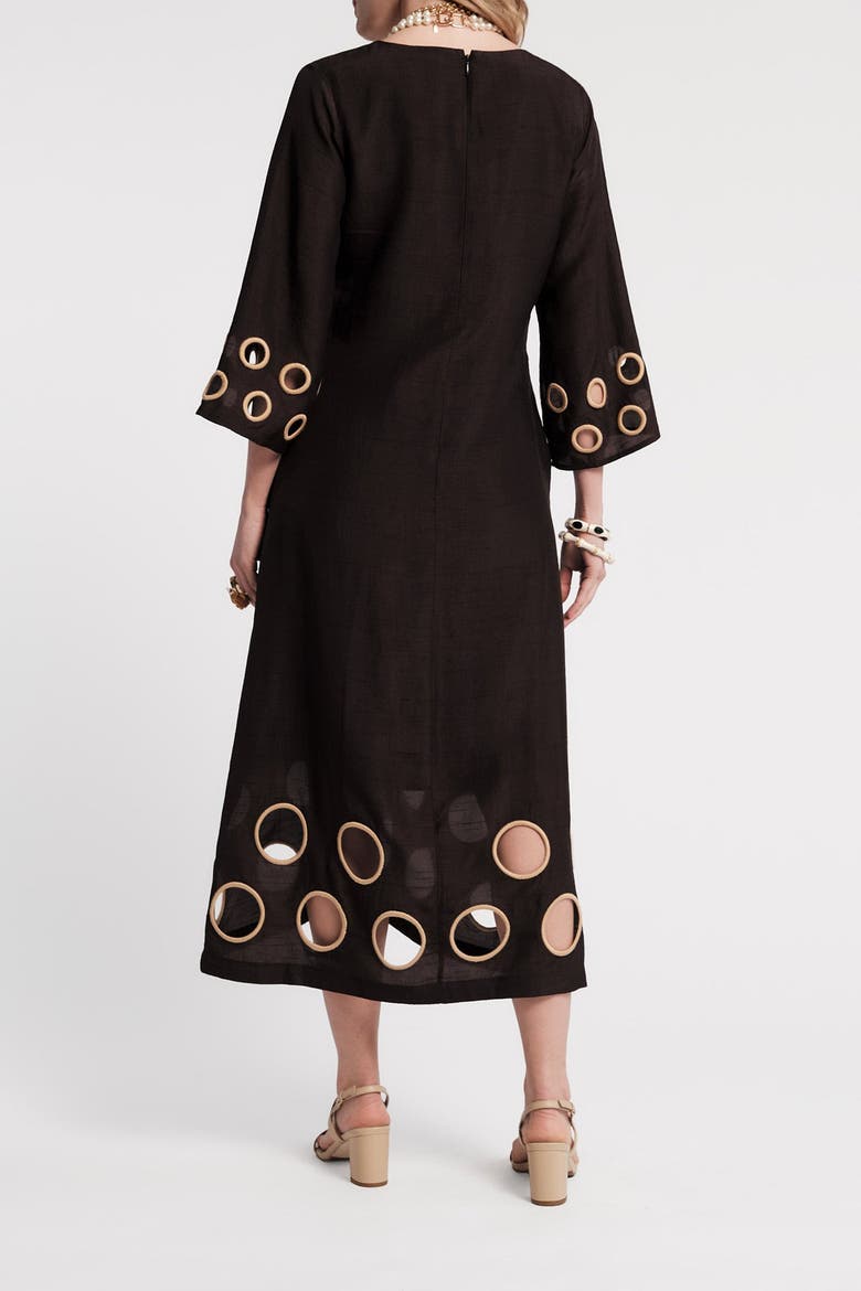 Faye Cut Out Maxi Dress, Alternate, color, Black/Taupe