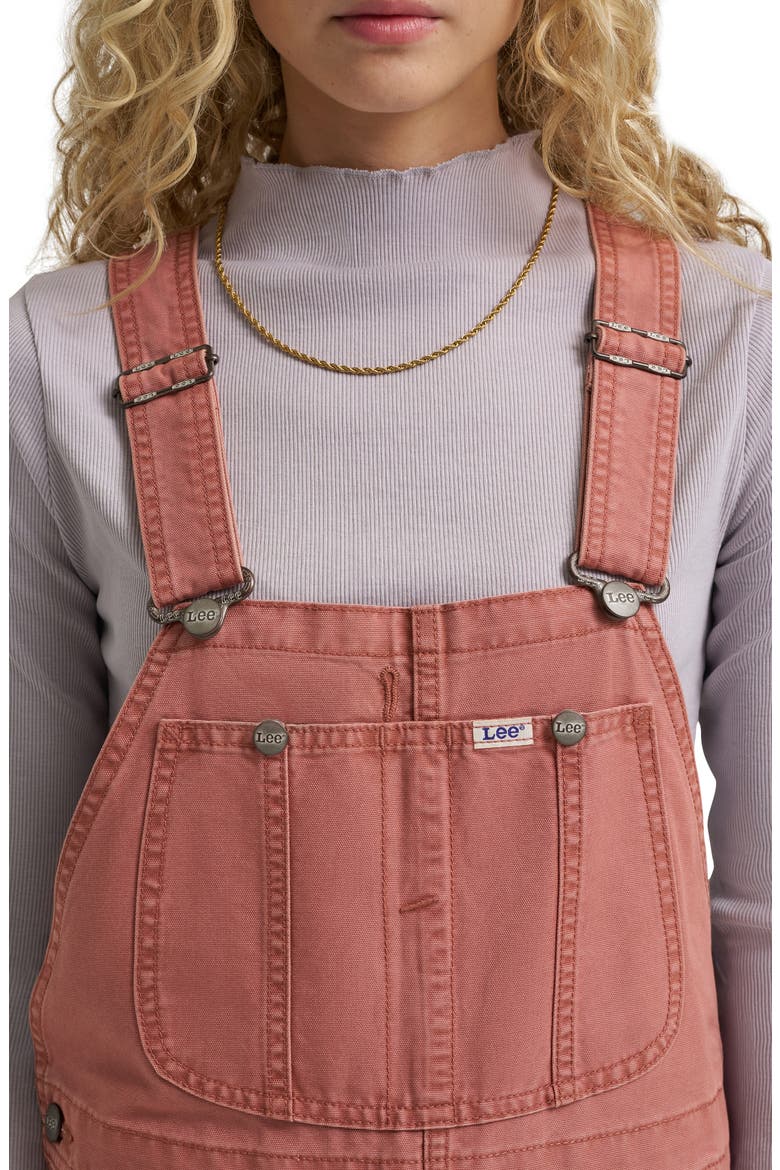 Relaxed Denim Overalls, Alternate, color, DUSTY ROSE