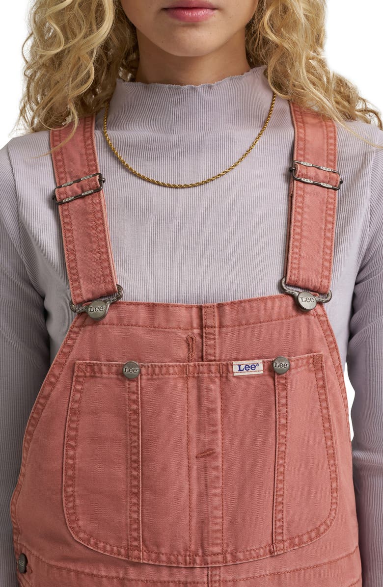 Lee Relaxed Denim Overalls, Alternate, color, Dusty Rose