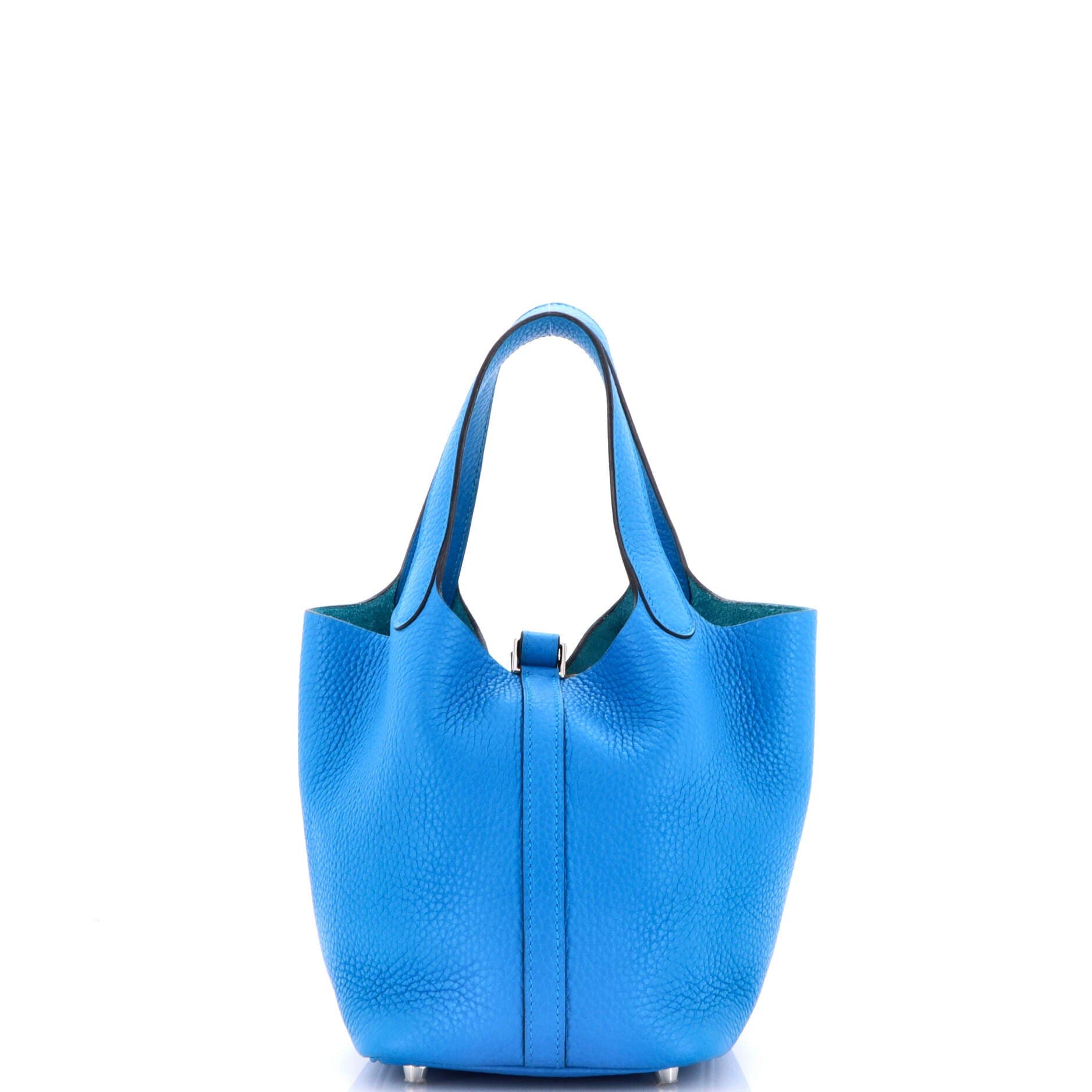 Pre-Owned Hermes Picotin Lock Bag Clemence PM, Alternate, color, Bleu Zanzibar