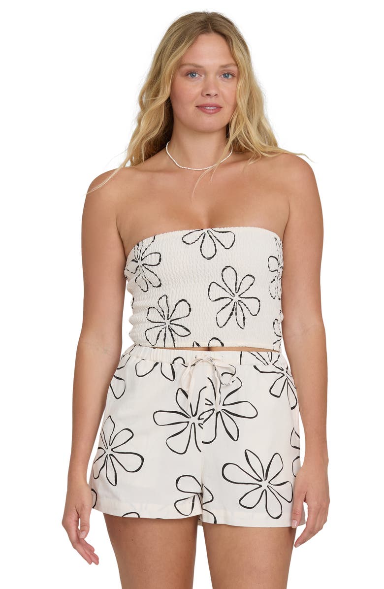 Billabong Keep It Simple Floral Smocked Tube Top, Alternate, color, 