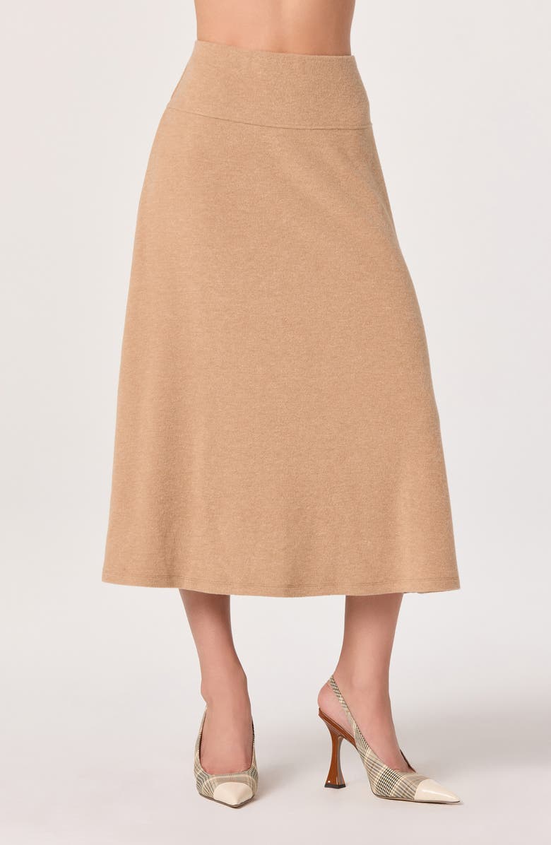 ASTR the Label Knit Midi Skirt, Main, color, Tan