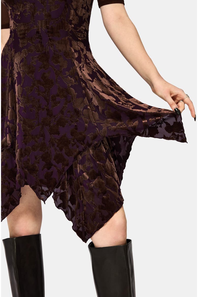 Sienna Devore Hanky Hem Cami Mini Dress, Alternate, color, Purple