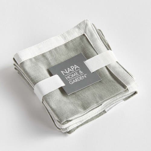 Napa Home & Garden Fernbrook Cocktail Napkins Set Of 4 In Gray