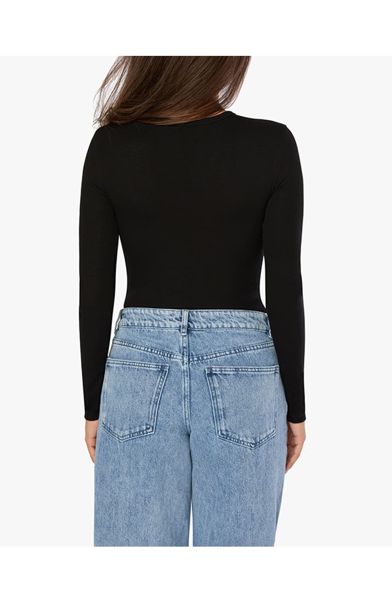 WeWoreWhat Crew Neck Henley Bodysuit, Alternate, color, 