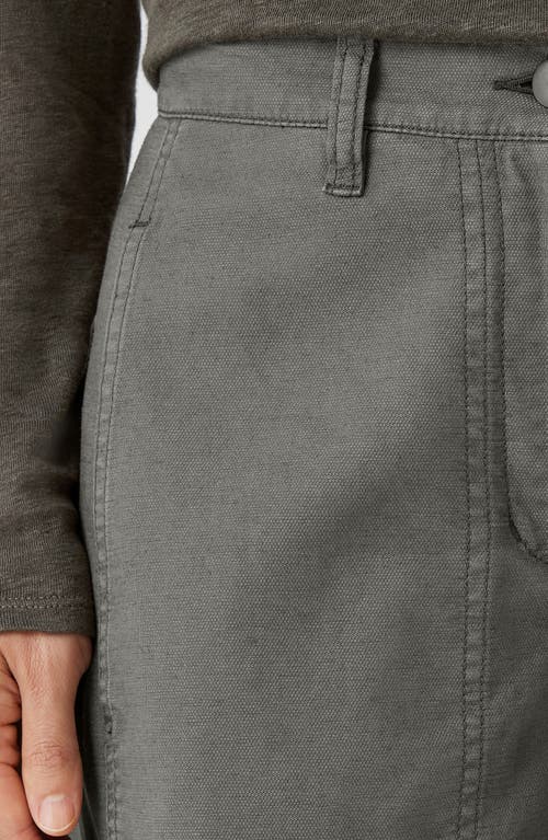 Eileen Fisher Cropped Wide-leg Hemp-cotton Pants In Green