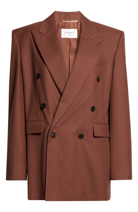 Double Breasted Wool Gabardine Blazer