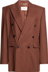 Saint Laurent Double Breasted Wool Gabardine Blazer