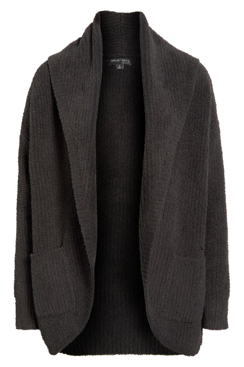 CozyChic® Ribbed Shawl Collar Cardigan, Alternate, color, CARBON