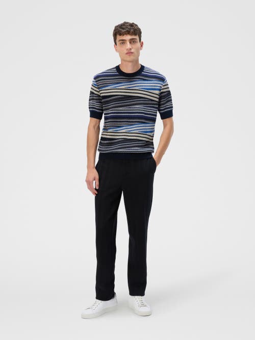 Missoni Short Sleeve T-shirt With Striped Micro Zigzag In Blue