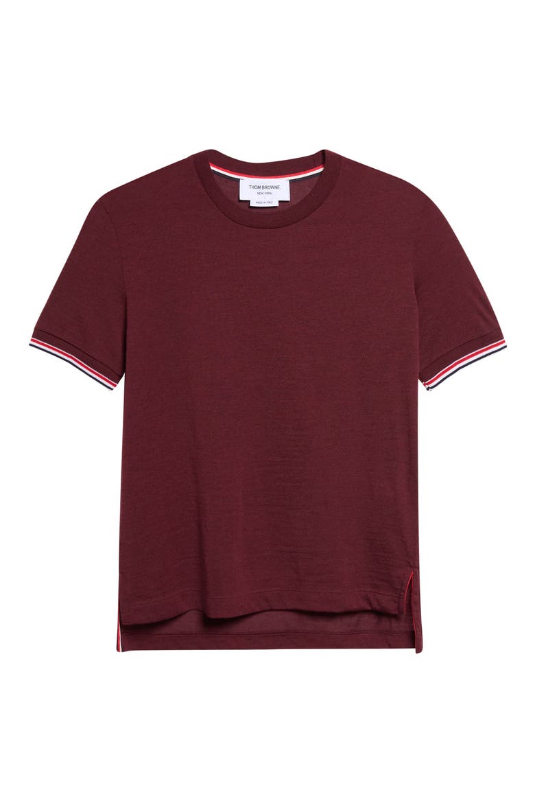 Tipped Stretch Wool T-Shirt, Main, color, BURGUNDY