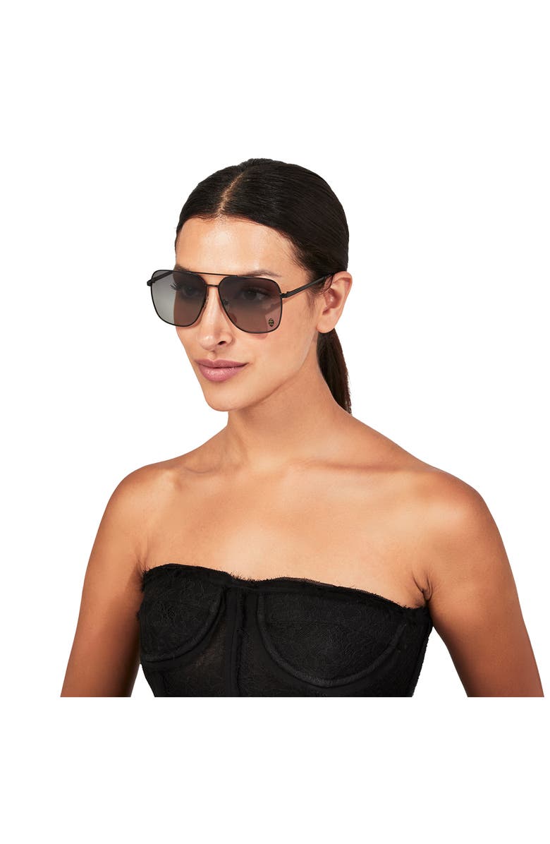 Kurt Geiger London 61mm Gradient Navigator Sunglasses, Alternate, color, Black/ Gray Gradient