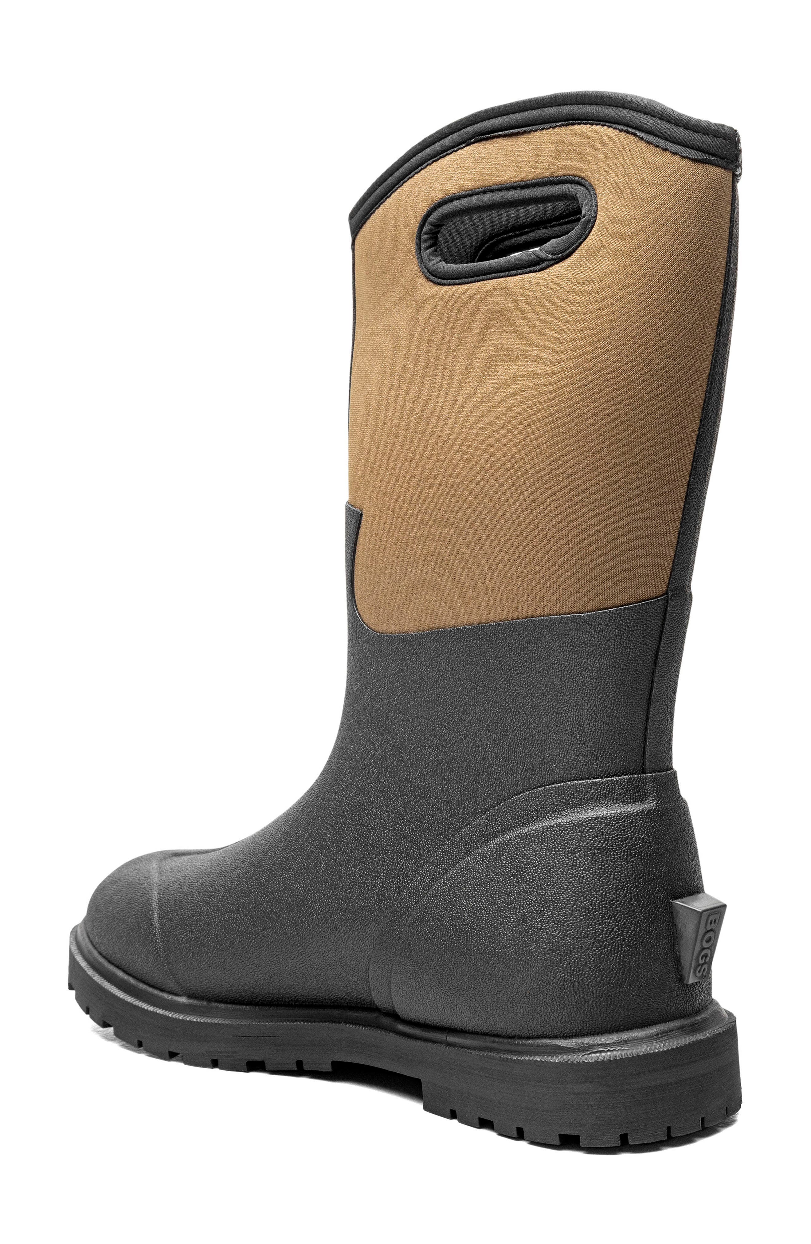 Roper Waterproof Rain Boot, Alternate, color, BLK AND BRN