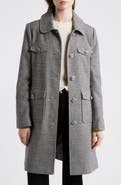 CeCe Herringbone Flap Pocket Coat