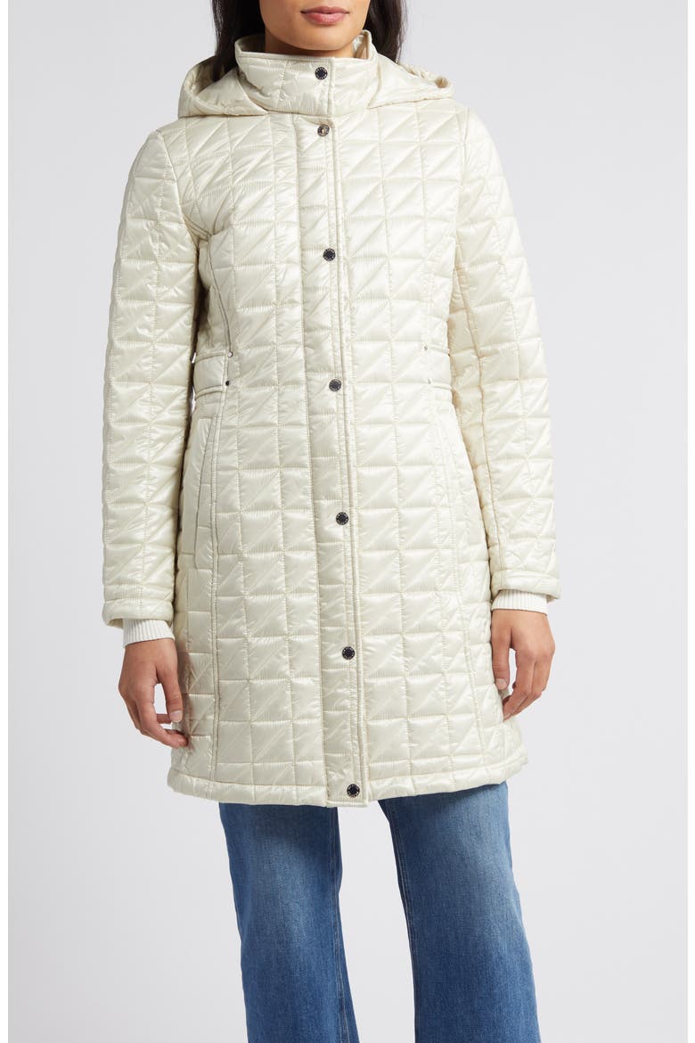 Box Quilt Hooded Coat, Main, color, CHAMPAGNE