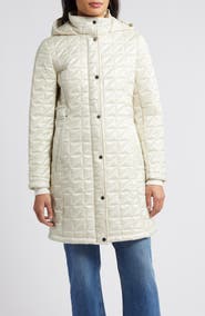 Via Spiga Box Quilt Hooded Coat