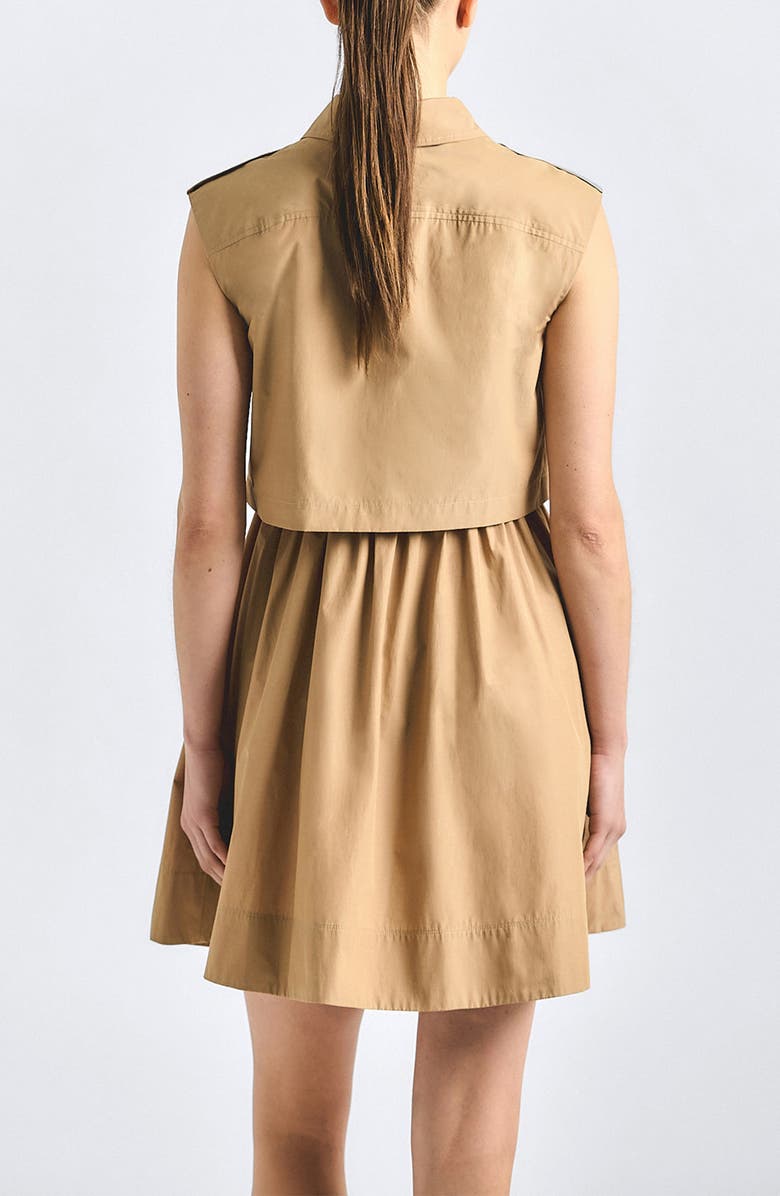 Derek Lam 10 Crosby Sequoia Sleeveless Mini Shirtdress, Alternate, color, Camel