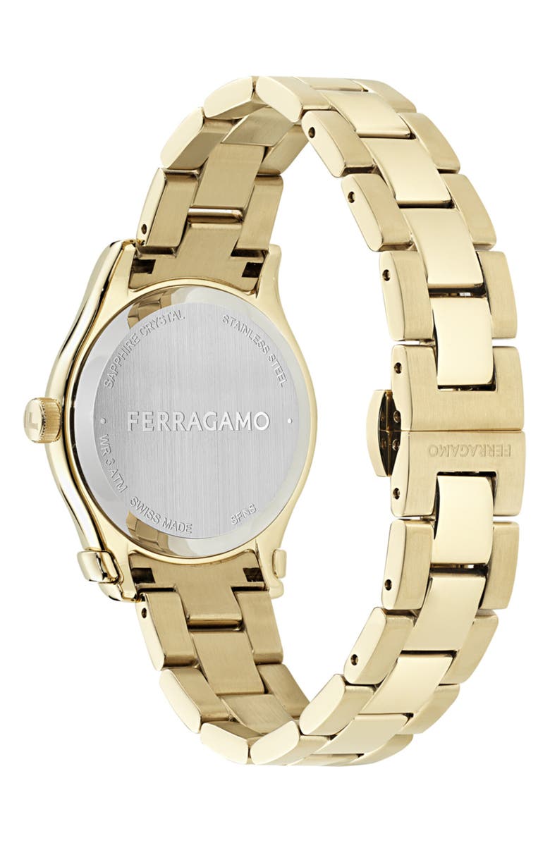 FERRAGAMO 1927 Goldtone Bracelet Watch, 33mm, Alternate, color, Ip Yellow Gold