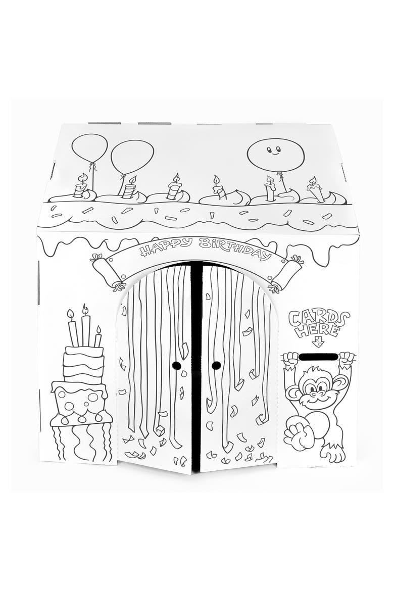 Birthday Arts & Craft Cardboard Fort, Alternate, color, Multicolored